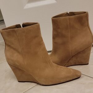 Vince Camuto Teeray Tan Suede Wedge Bootie